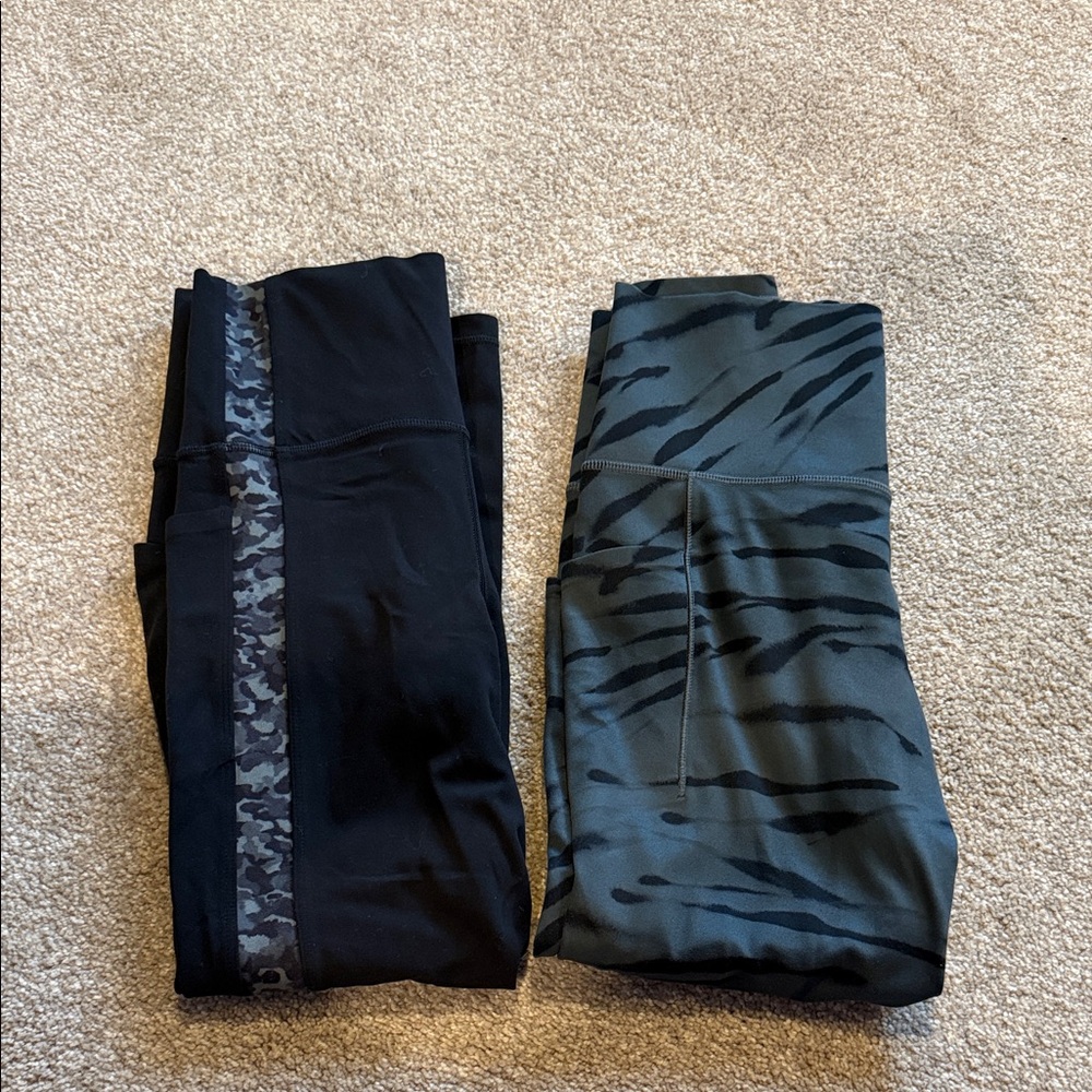 Lot of 2 Athleta Salutation Stash Pocket ll 7/8 Tights